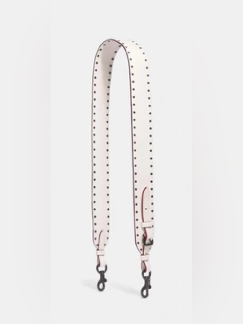 Coach White Leather Studded Shoulder Strap with Dark Hardware
